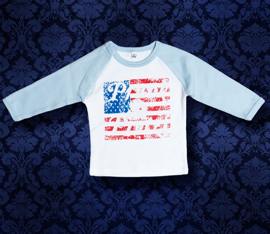 Baby Shirt Baseball langarm - America - 6 Monate - Boy